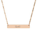 Engravable Horizontal Bar Necklace — Personalized Name Bar Pendant - Zyrelia Official