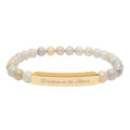 Engravable Natural Stone Bar Bracelet — Stretch Beaded Personalized Bracelet - Zyrelia Official