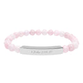 Engravable Natural Stone Bead Bar Bracelet — Stretch Healing Gemstone Jewelry - Zyrelia Official