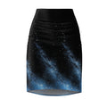 Galaxy Night Pencil Skirt — Blue Nebula Space Print - Zyrelia Official