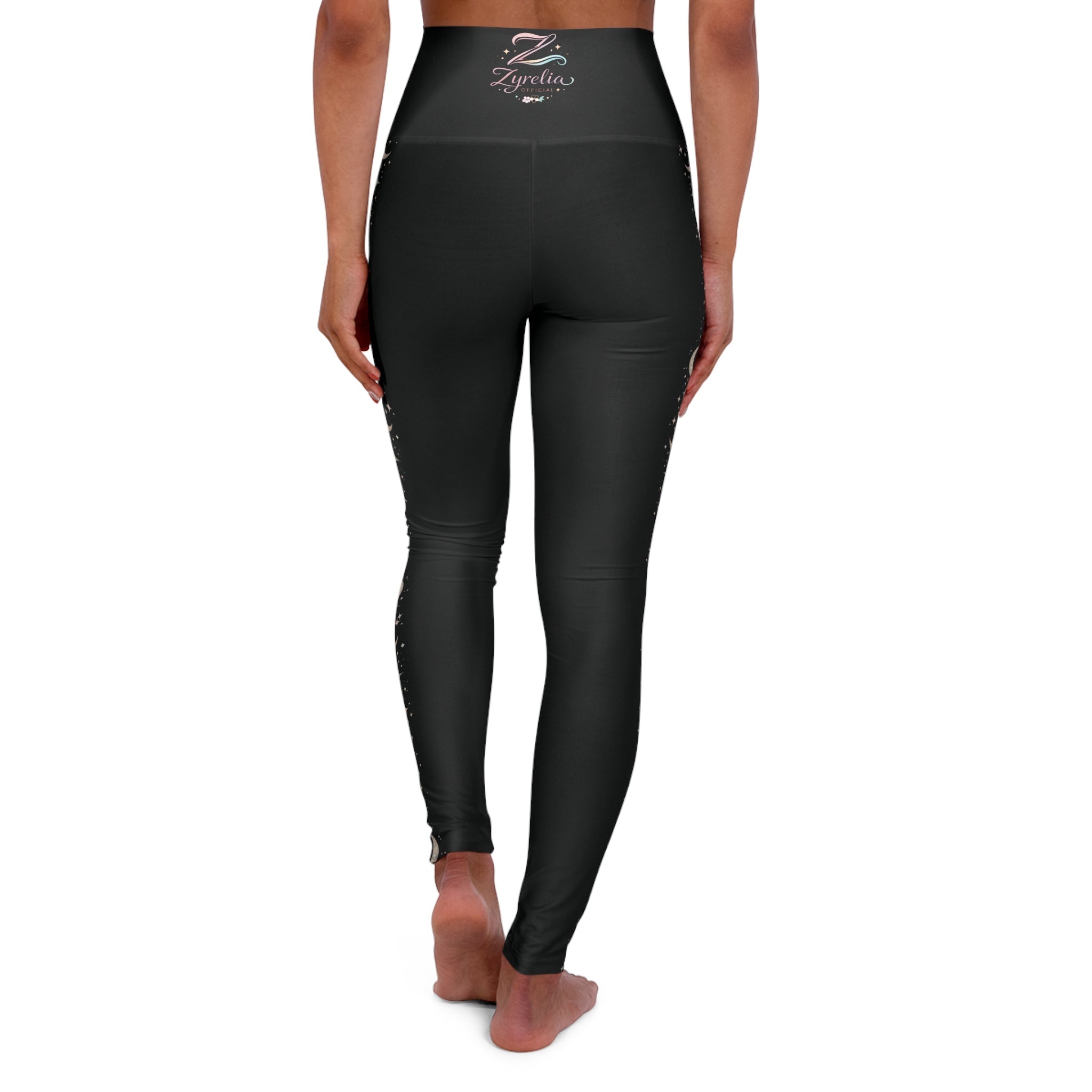High - Waist Tummy Control Black Yoga Leggings — Seamless High - Rise Activewear - Zyrelia Official