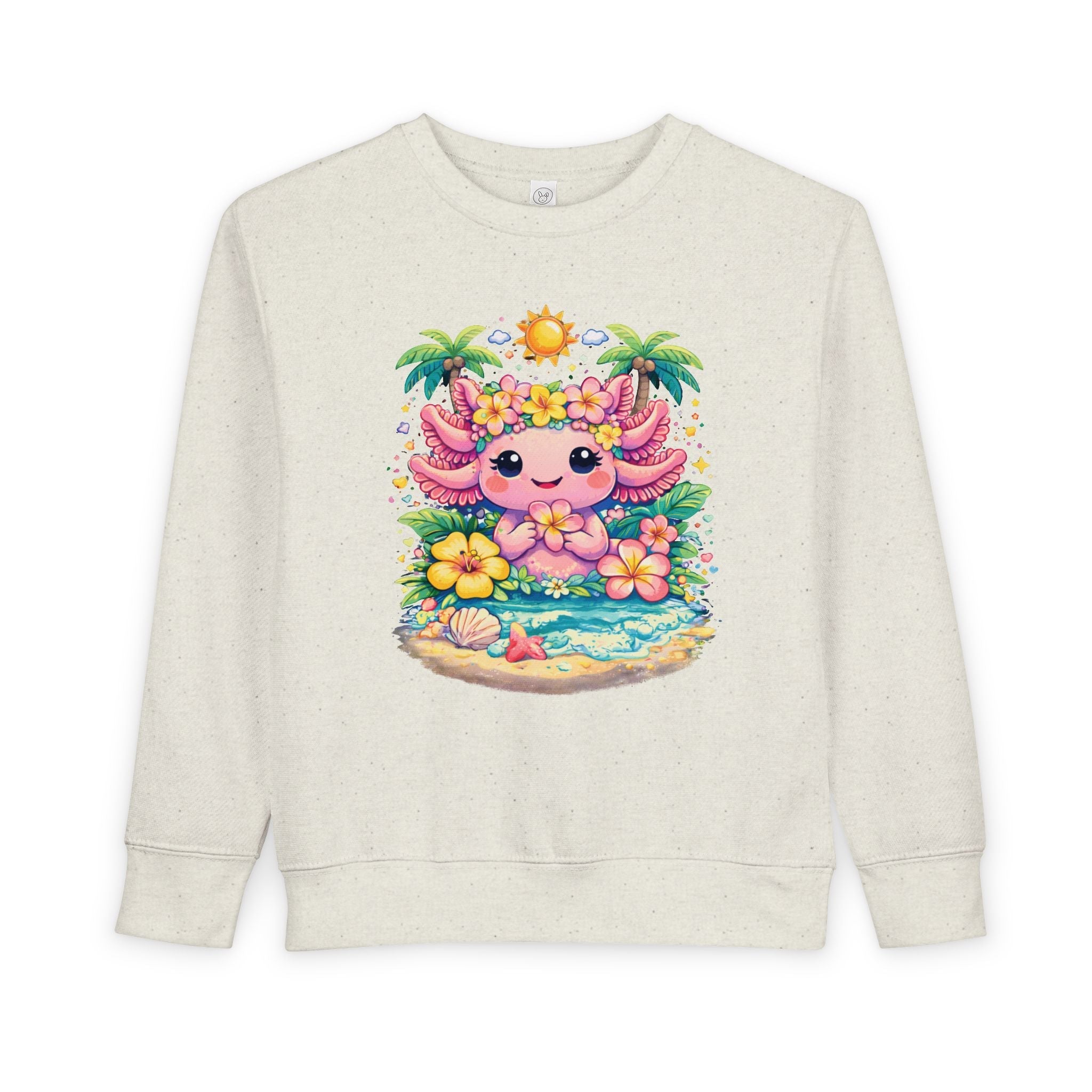 Little Waves Toddler Sweatshirt — Cute Axolotl 'Summer Vibes' Graphic - Zyrelia Official