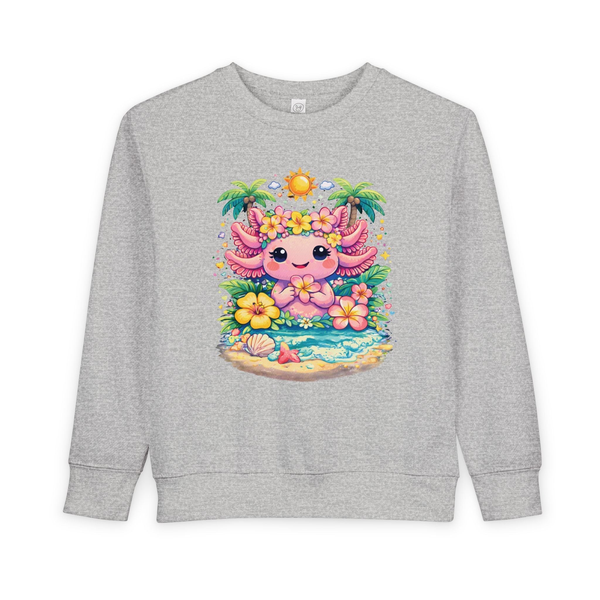 Little Waves Toddler Sweatshirt — Cute Axolotl 'Summer Vibes' Graphic - Zyrelia Official