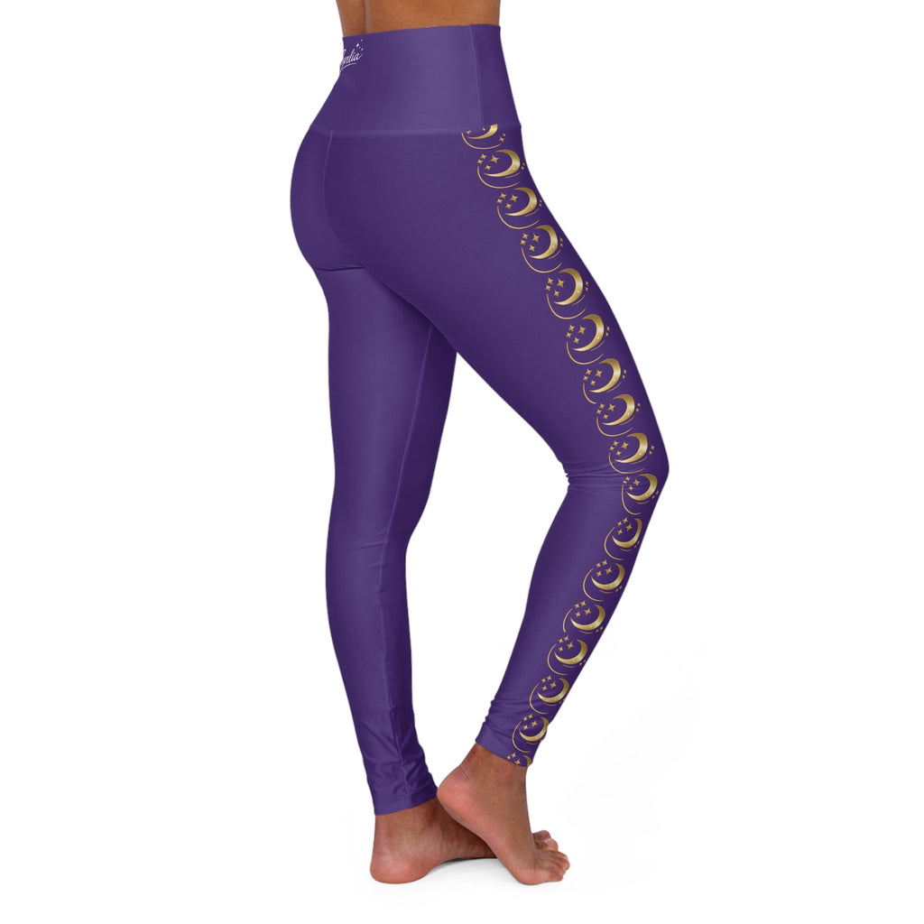 Luxe High - Waist Leggings with Crescent Moon Side Print - Zyrelia Official