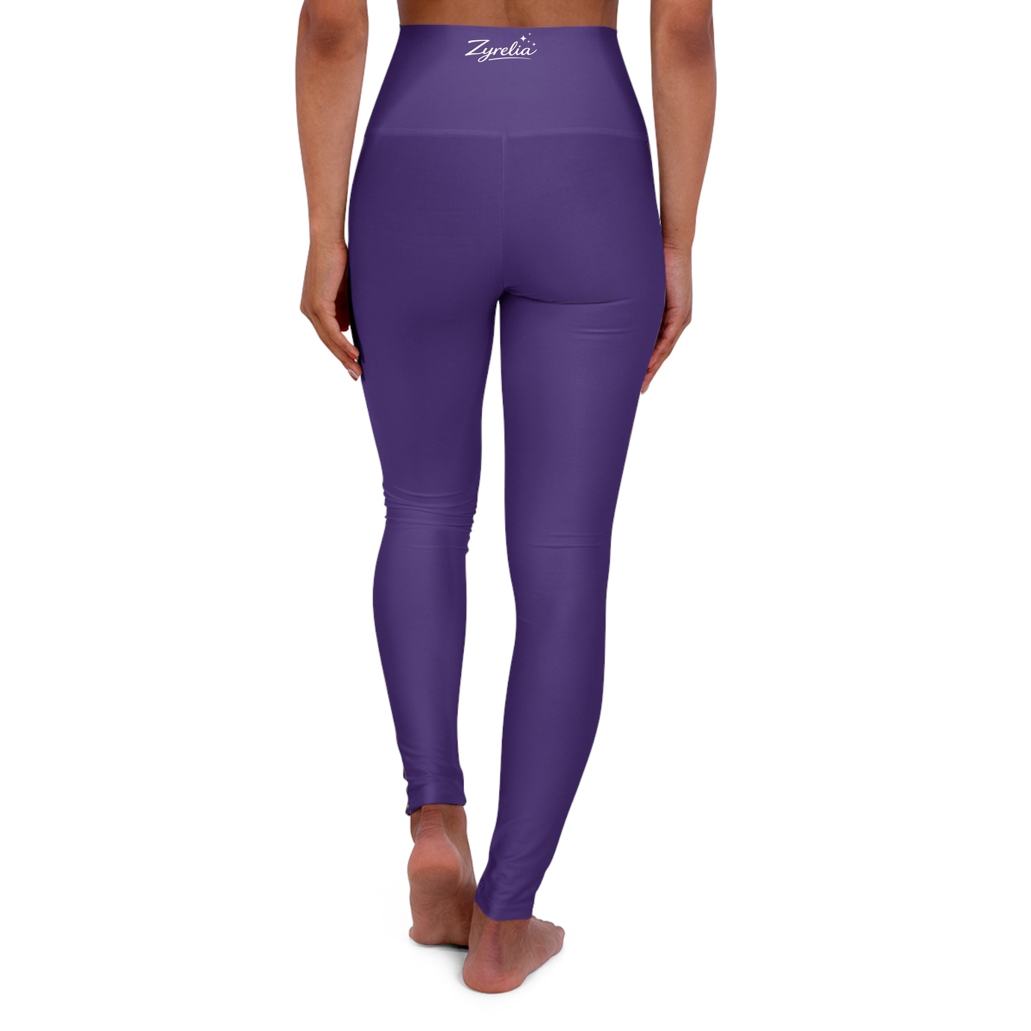 Luxe High - Waist Leggings with Crescent Moon Side Print - Zyrelia Official