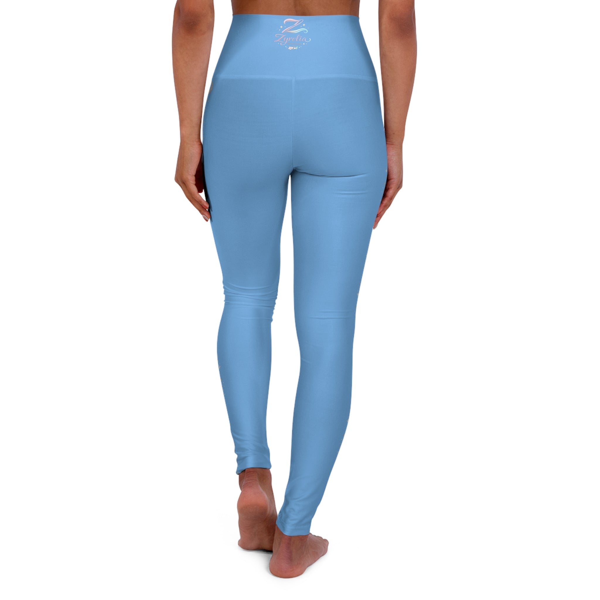 Sky Blue High - Waisted Yoga Leggings — Seamless AOP Activewear - Zyrelia Official