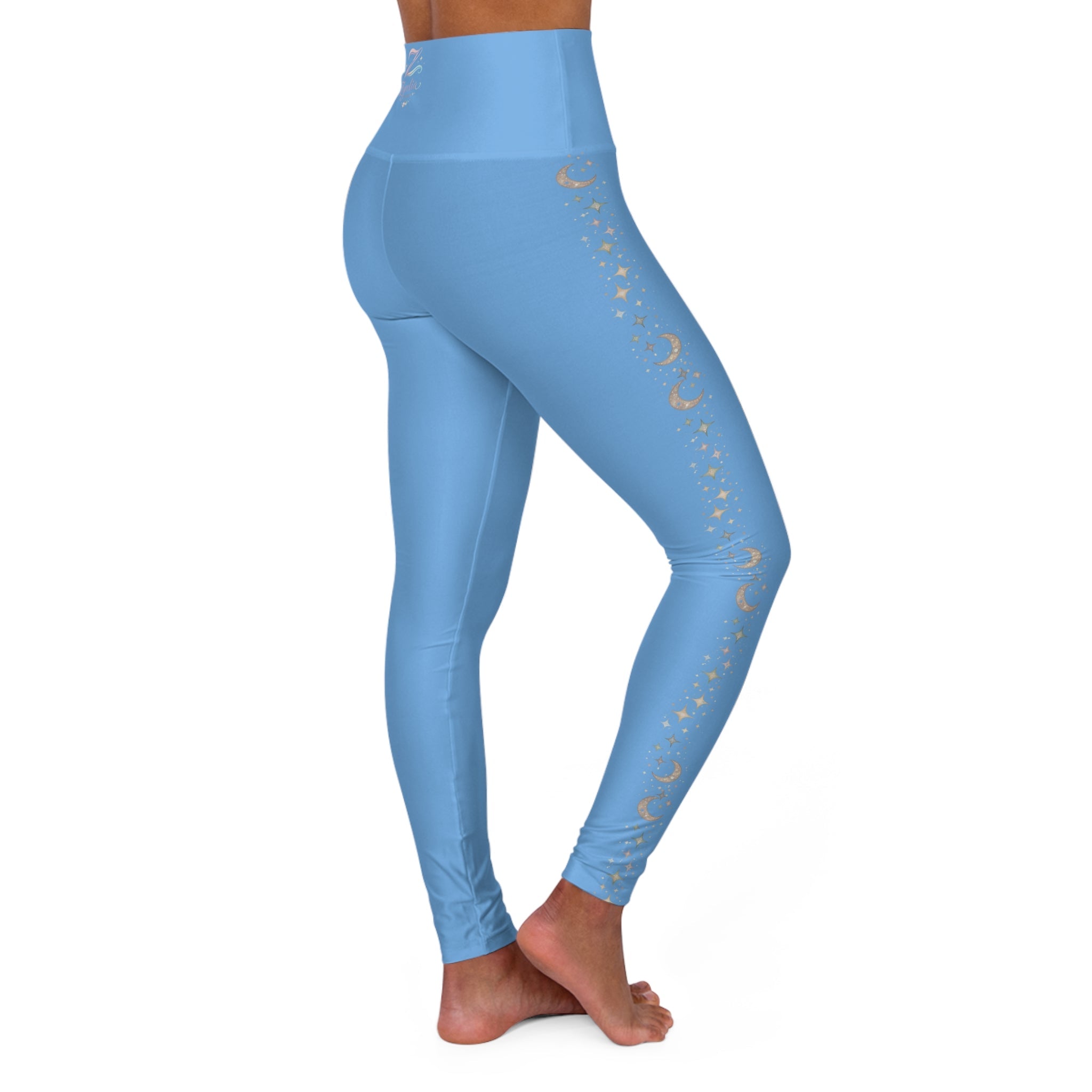 Sky Blue High - Waisted Yoga Leggings — Seamless AOP Activewear - Zyrelia Official