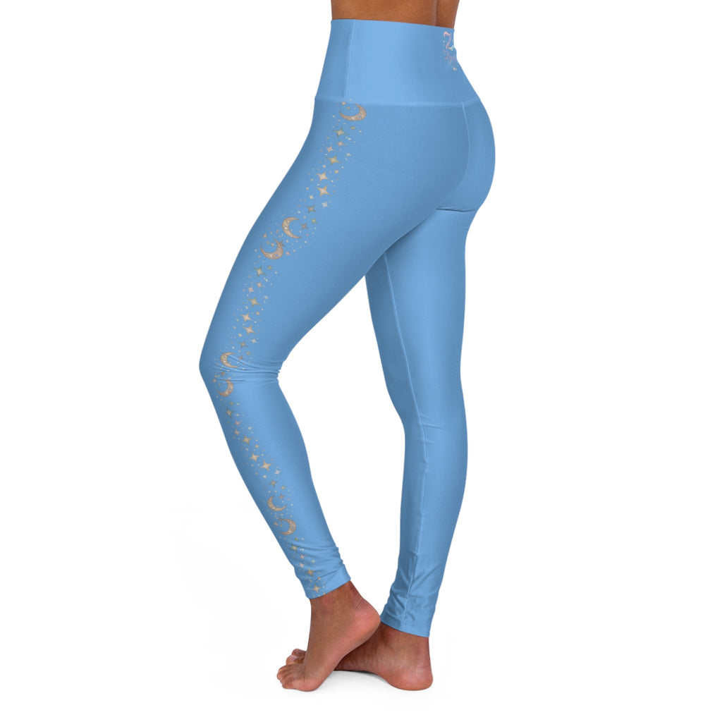 Sky Blue High - Waisted Yoga Leggings — Seamless AOP Activewear - Zyrelia Official