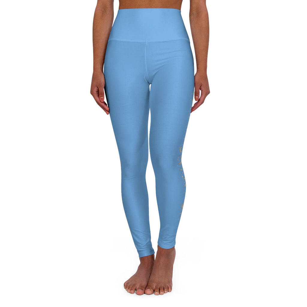 Sky Blue High - Waisted Yoga Leggings — Seamless AOP Activewear - Zyrelia Official