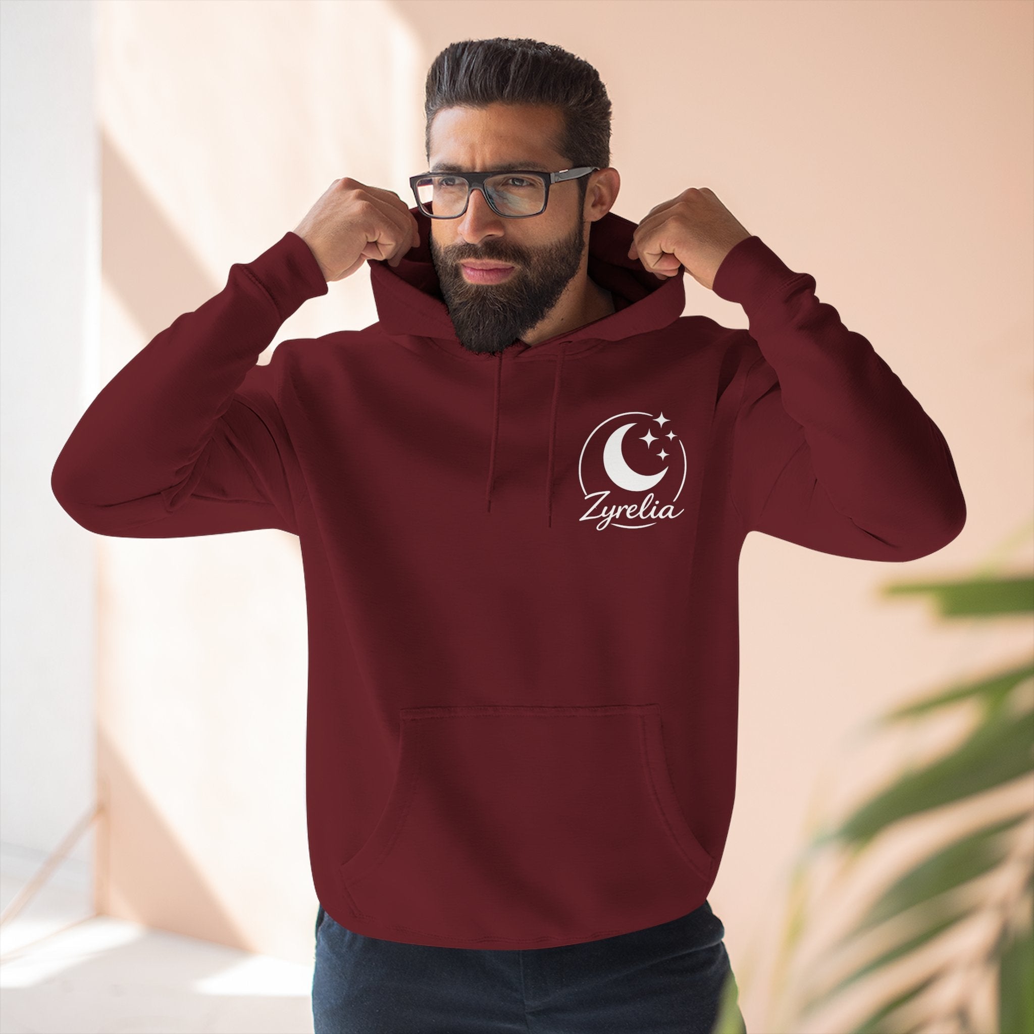 Three - Panel Fleece Hoodie — Cozy White Pullover Hoodie - Zyrelia Official