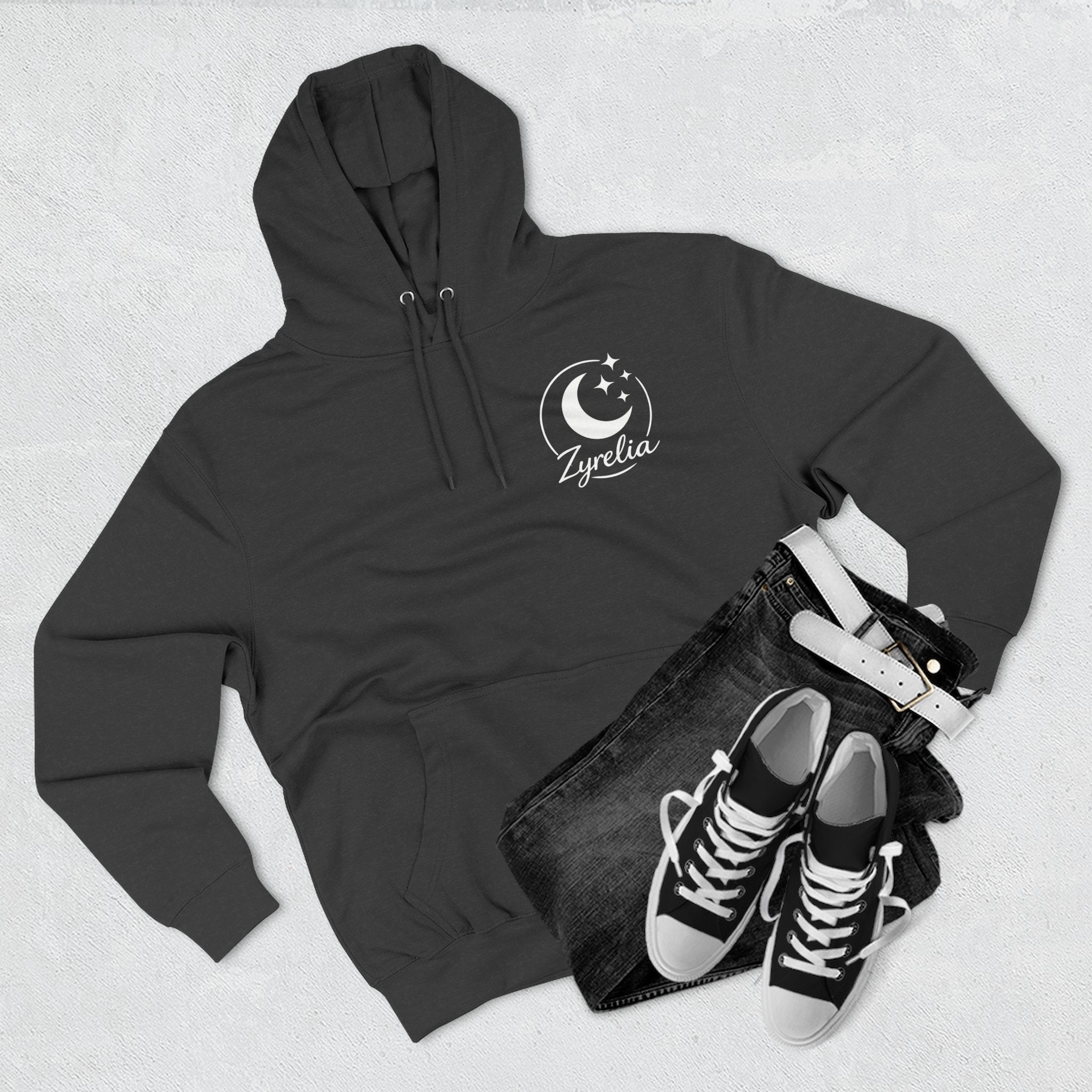 Three - Panel Fleece Hoodie — Cozy White Pullover Hoodie - Zyrelia Official