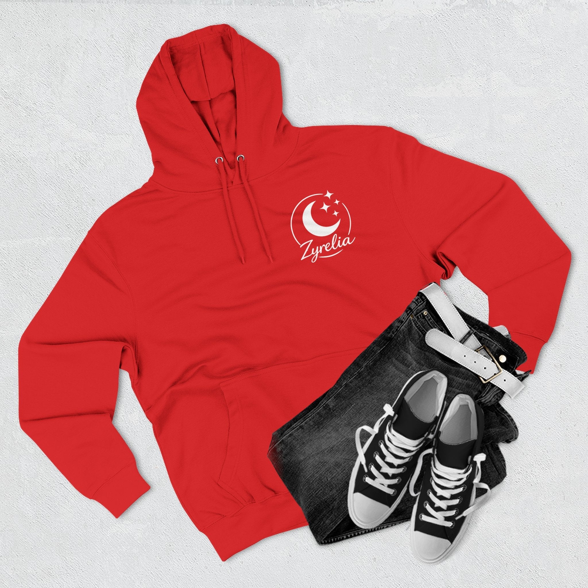 Three - Panel Fleece Hoodie — Cozy White Pullover Hoodie - Zyrelia Official