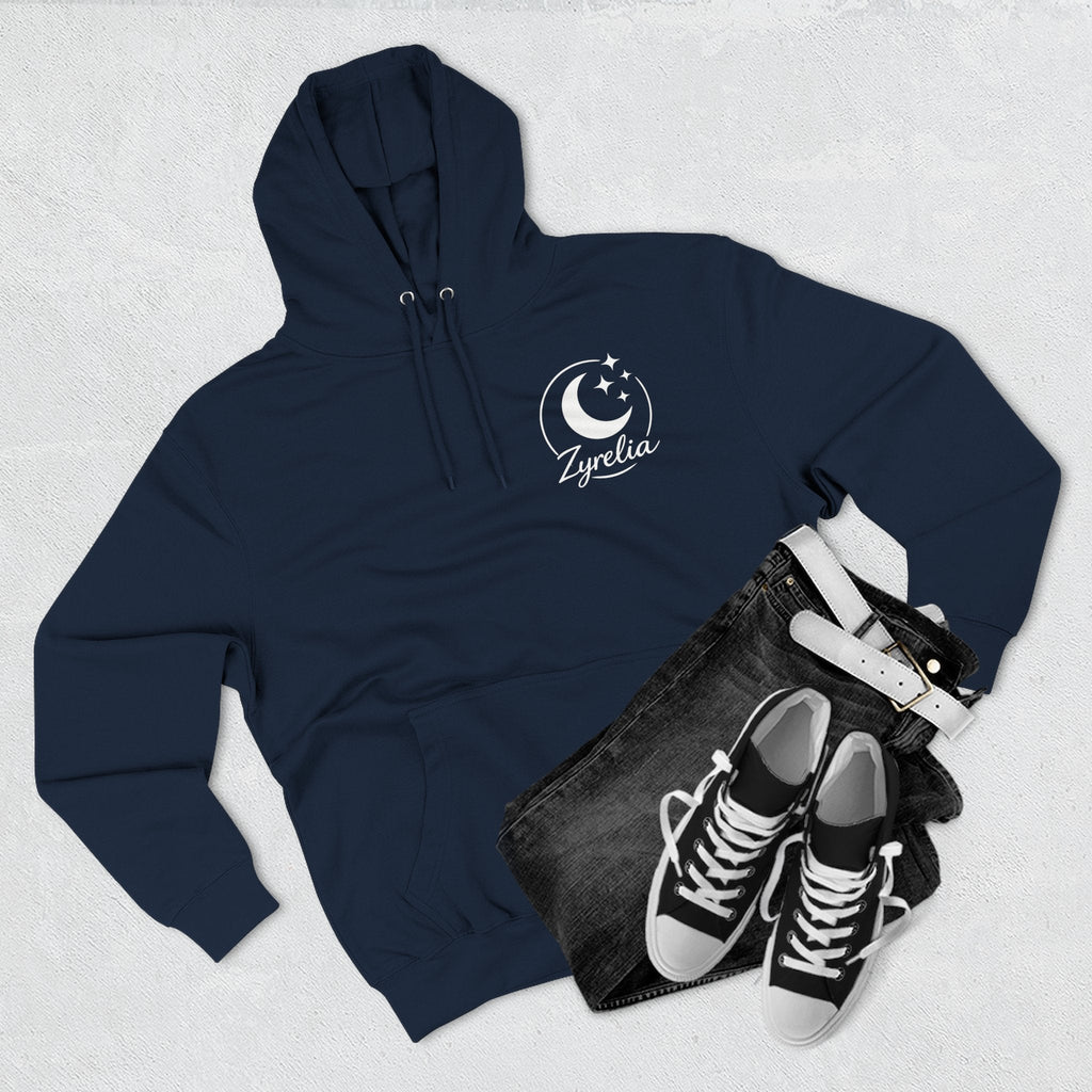 Three - Panel Fleece Hoodie — Cozy White Pullover Hoodie - Zyrelia Official