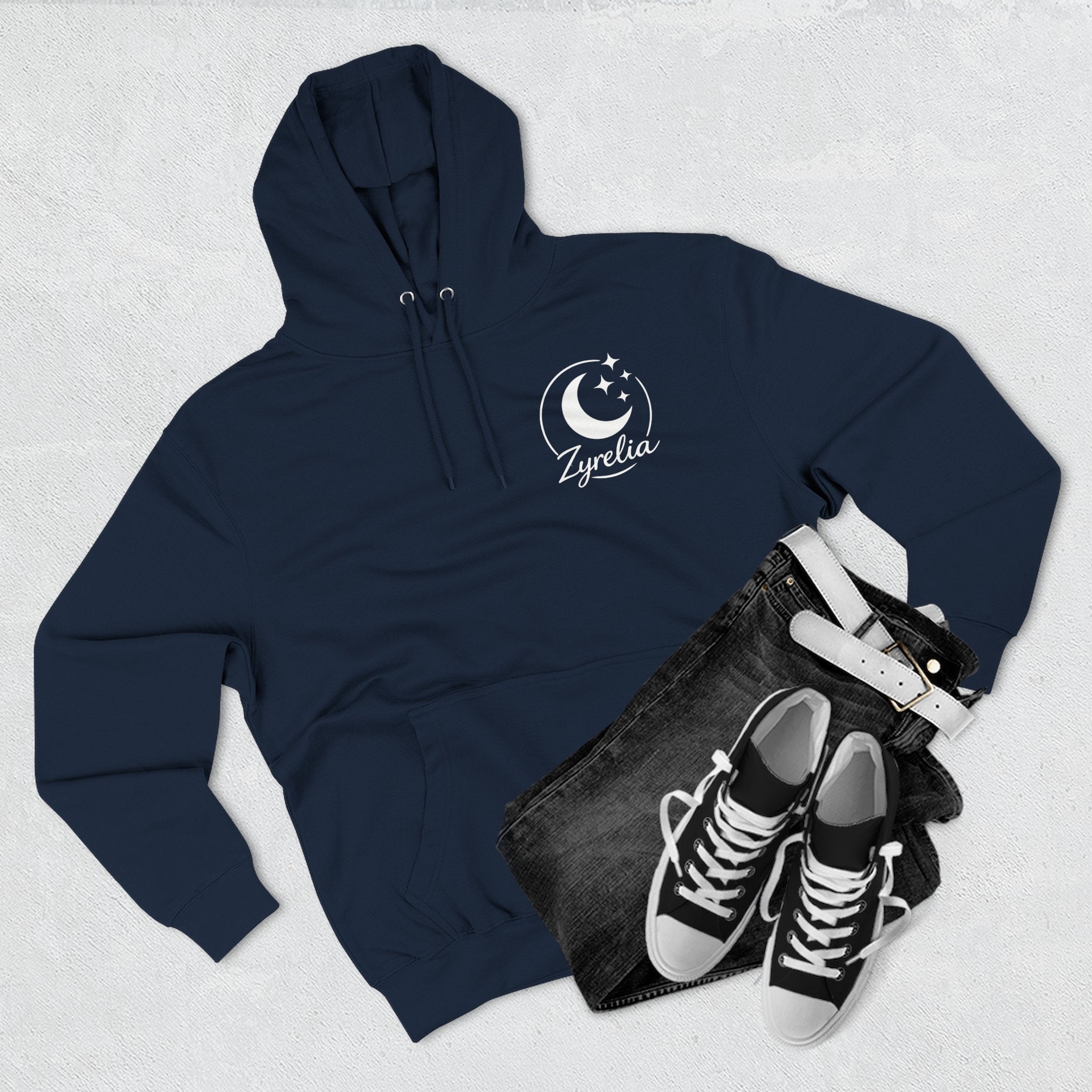 Three - Panel Fleece Hoodie — Cozy White Pullover Hoodie - Zyrelia Official