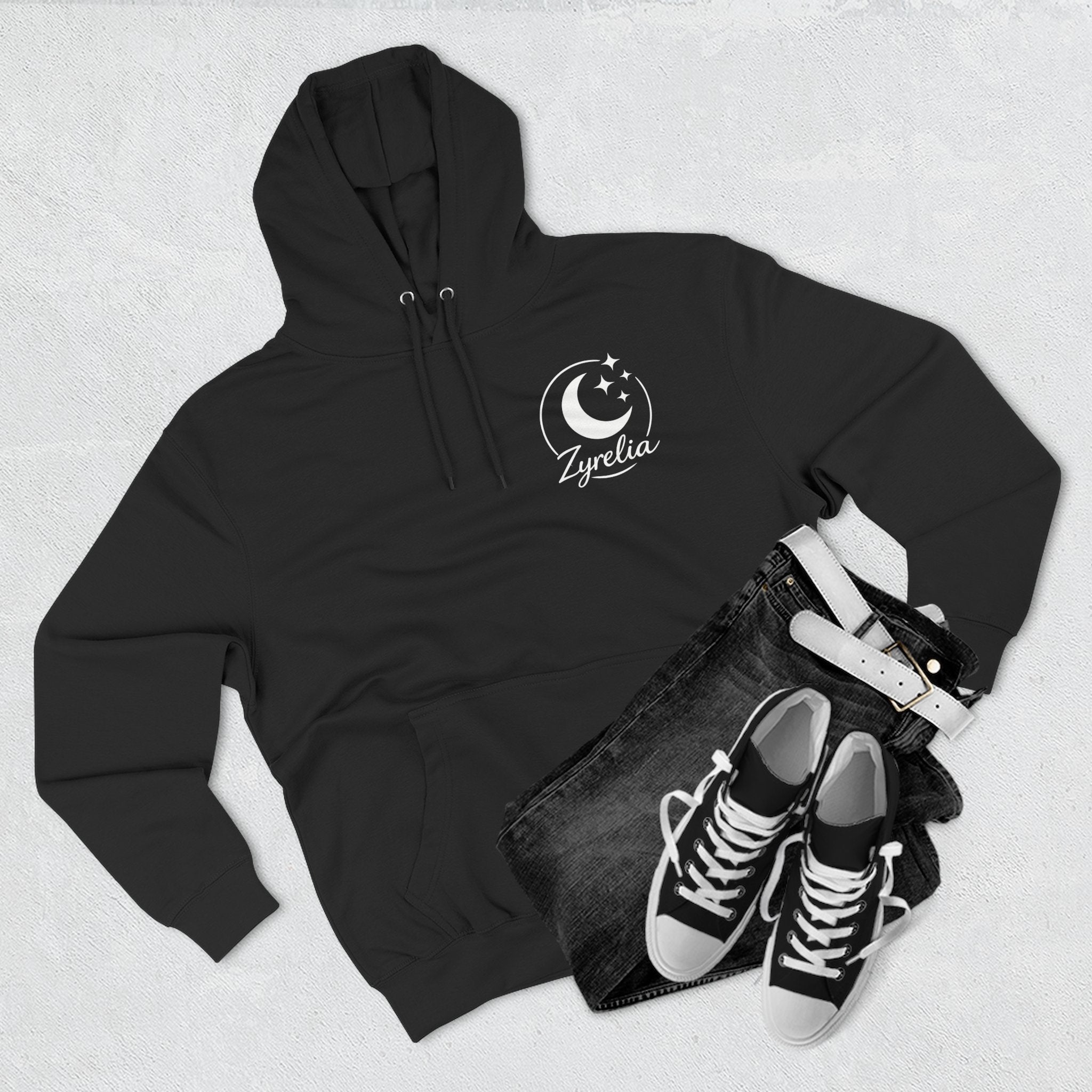 Three - Panel Fleece Hoodie — Cozy White Pullover Hoodie - Zyrelia Official