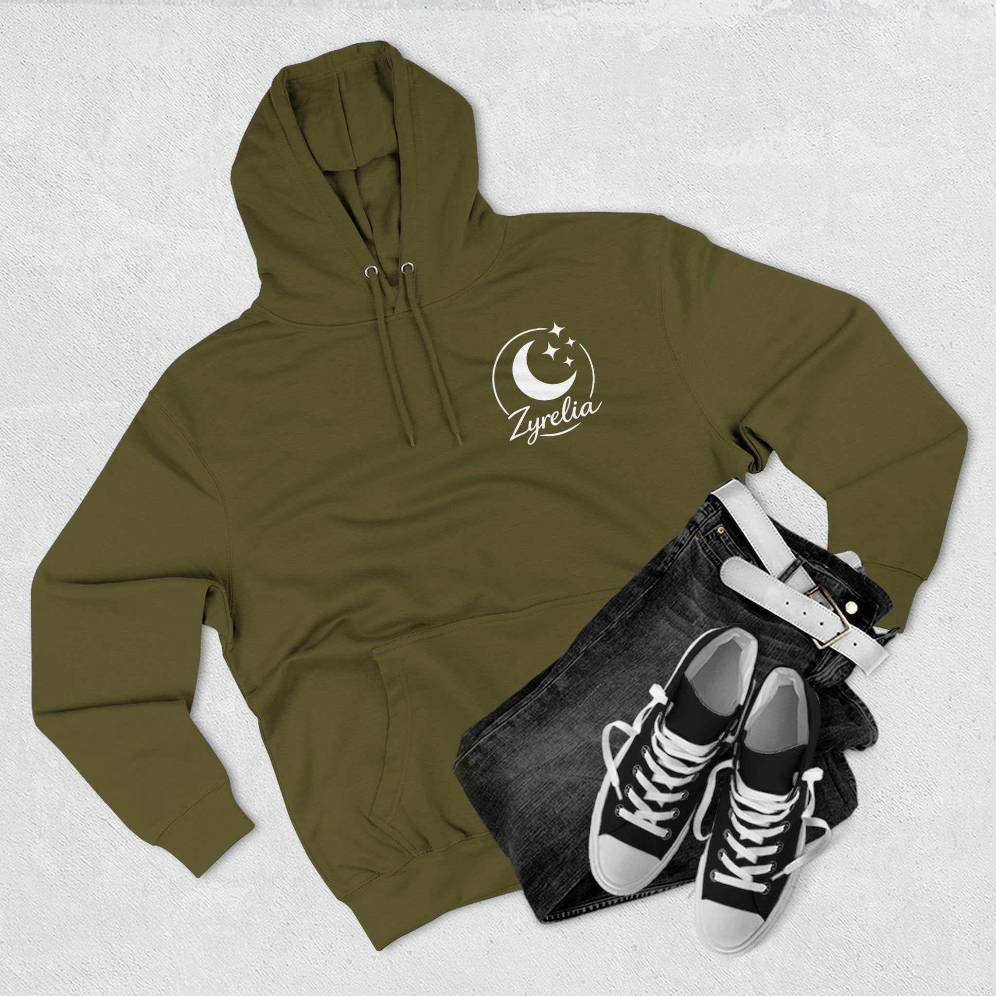 Three - Panel Fleece Hoodie — Cozy White Pullover Hoodie - Zyrelia Official