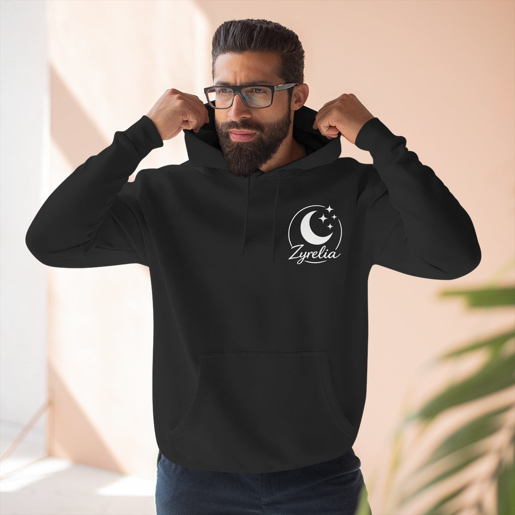 Three - Panel Fleece Hoodie — Cozy White Pullover Hoodie - Zyrelia Official