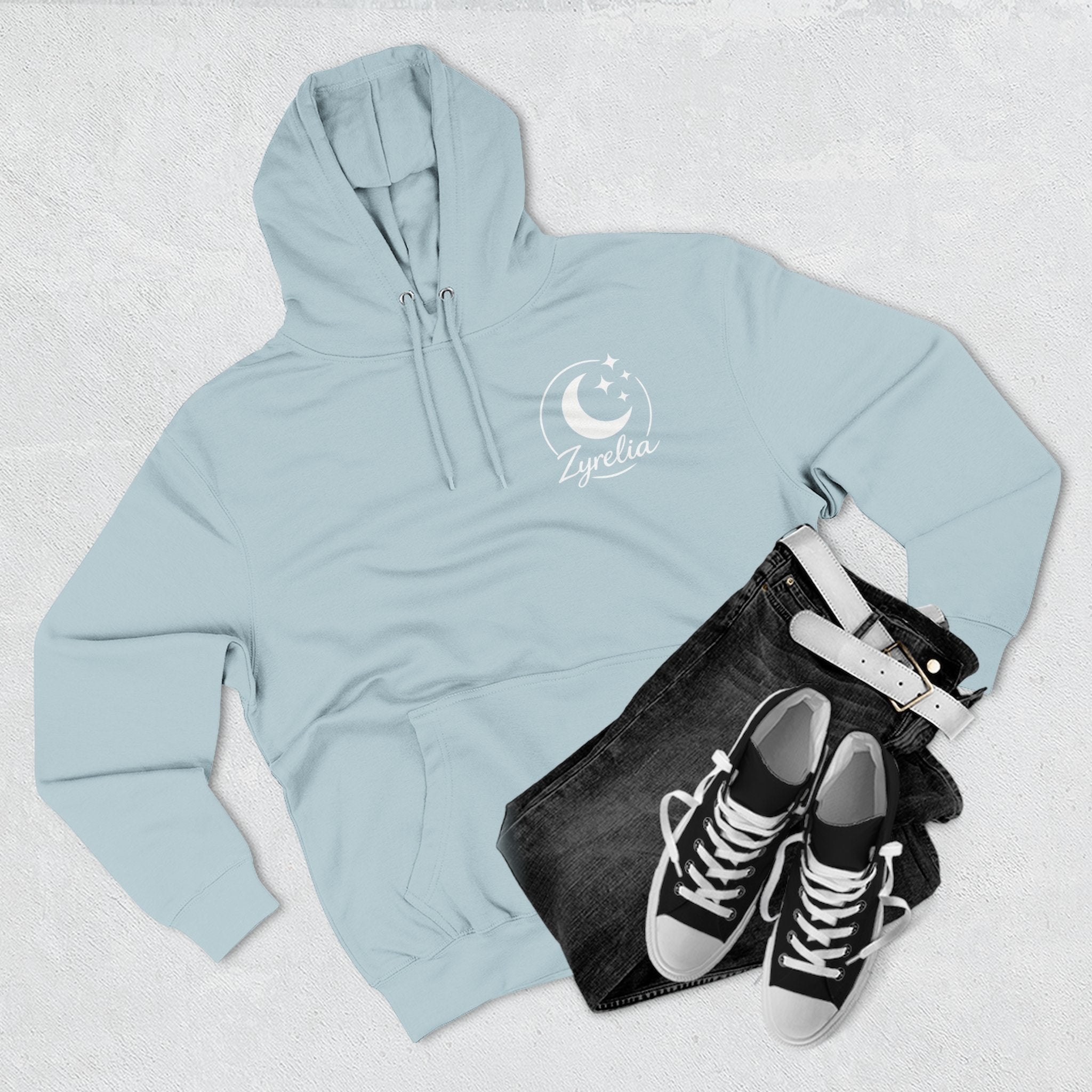 Three - Panel Fleece Hoodie — Cozy White Pullover Hoodie - Zyrelia Official