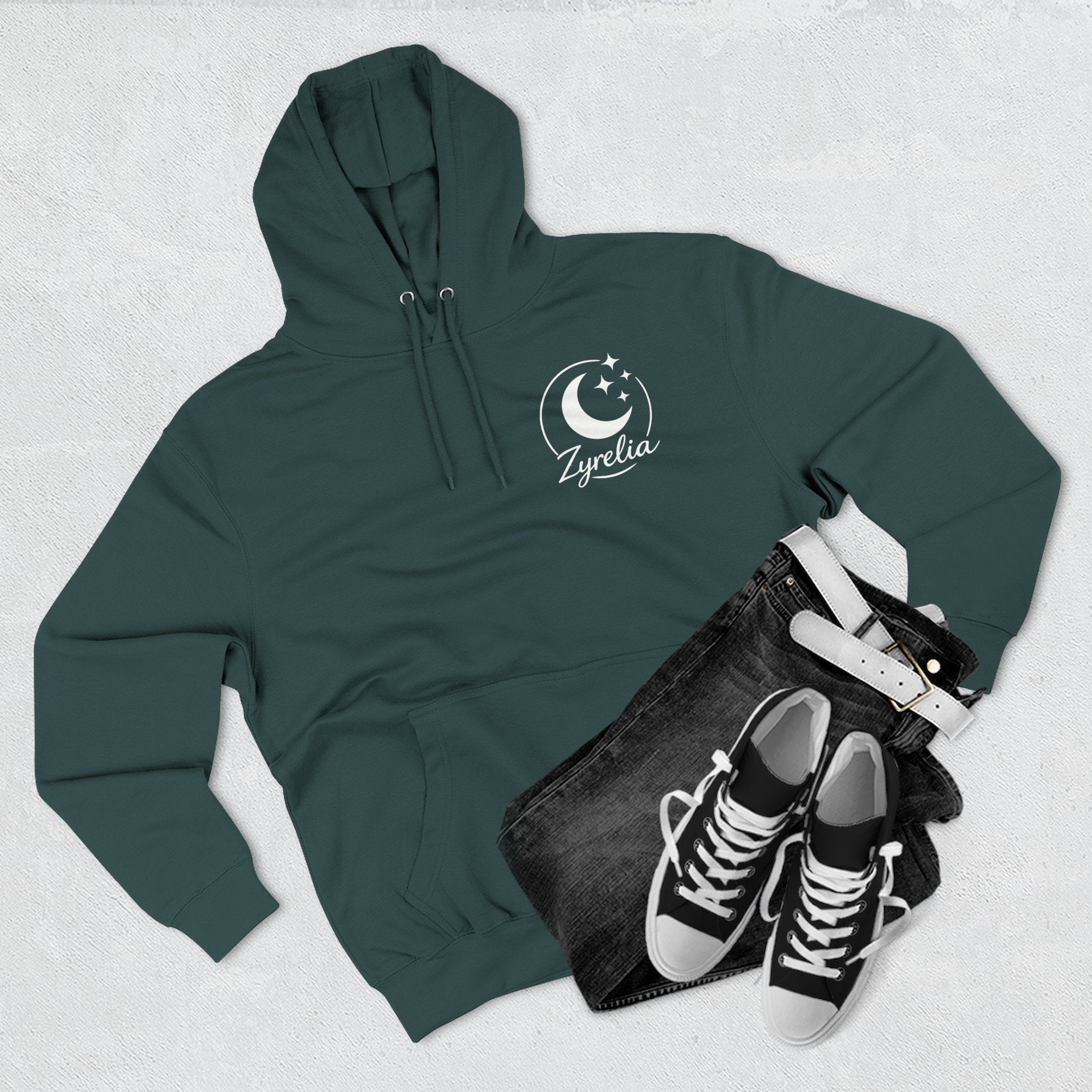 Three - Panel Fleece Hoodie — Cozy White Pullover Hoodie - Zyrelia Official