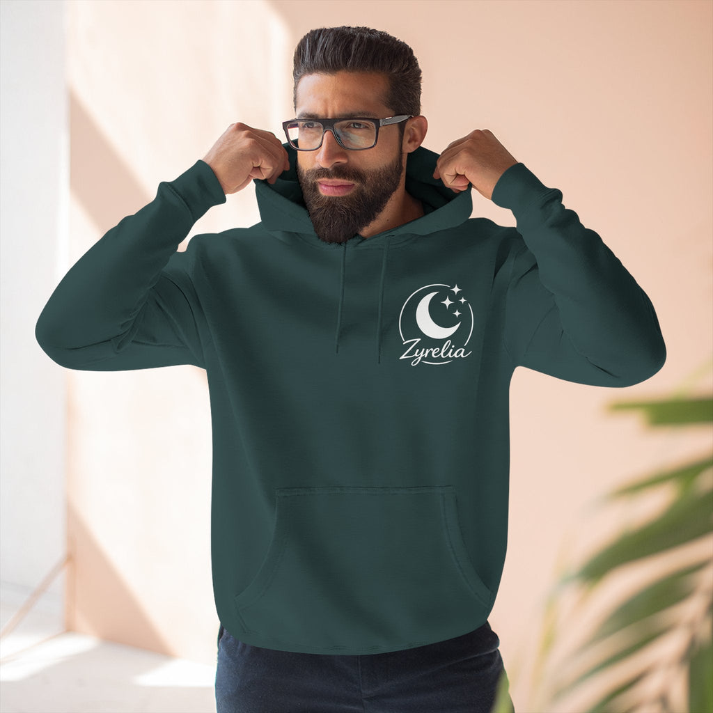 Three - Panel Fleece Hoodie — Cozy White Pullover Hoodie - Zyrelia Official