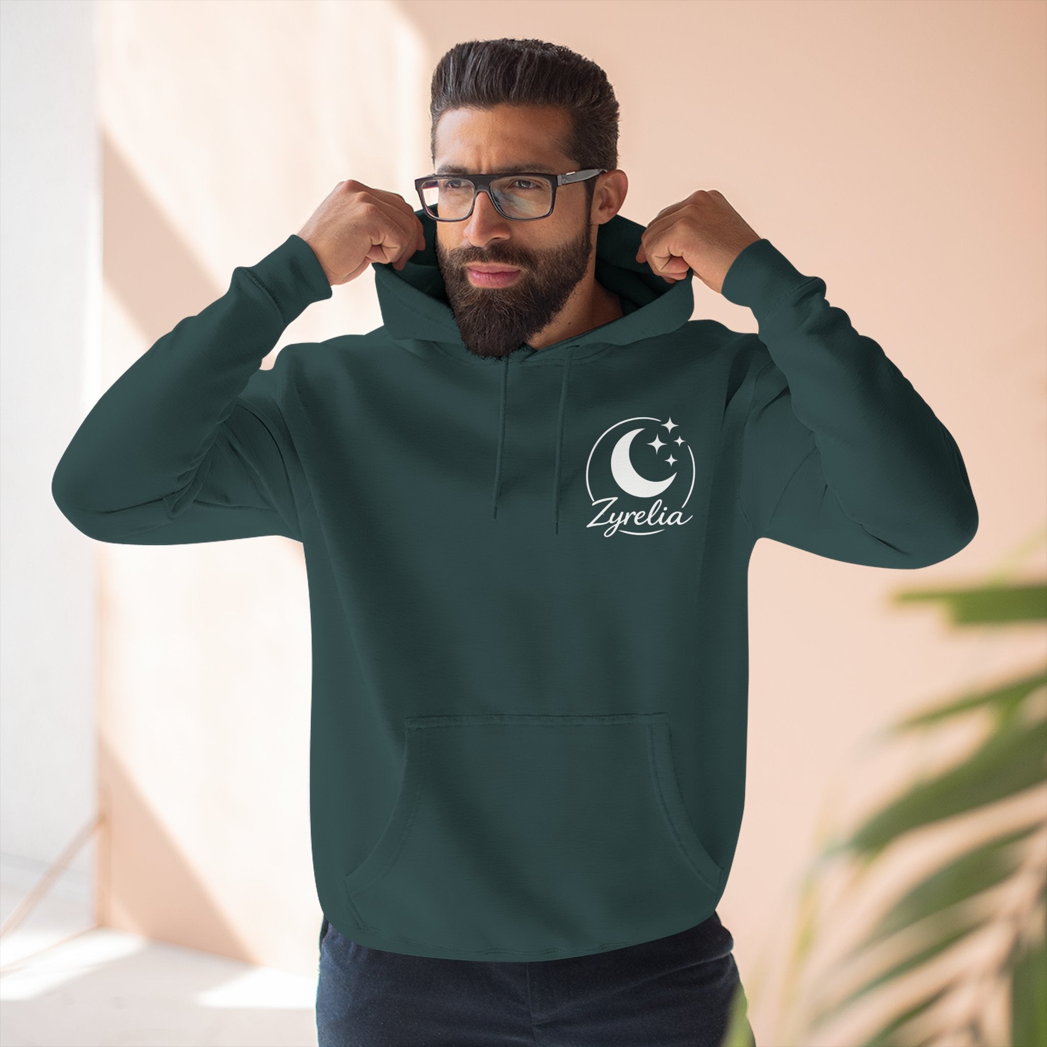 Three - Panel Fleece Hoodie — Cozy White Pullover Hoodie - Zyrelia Official